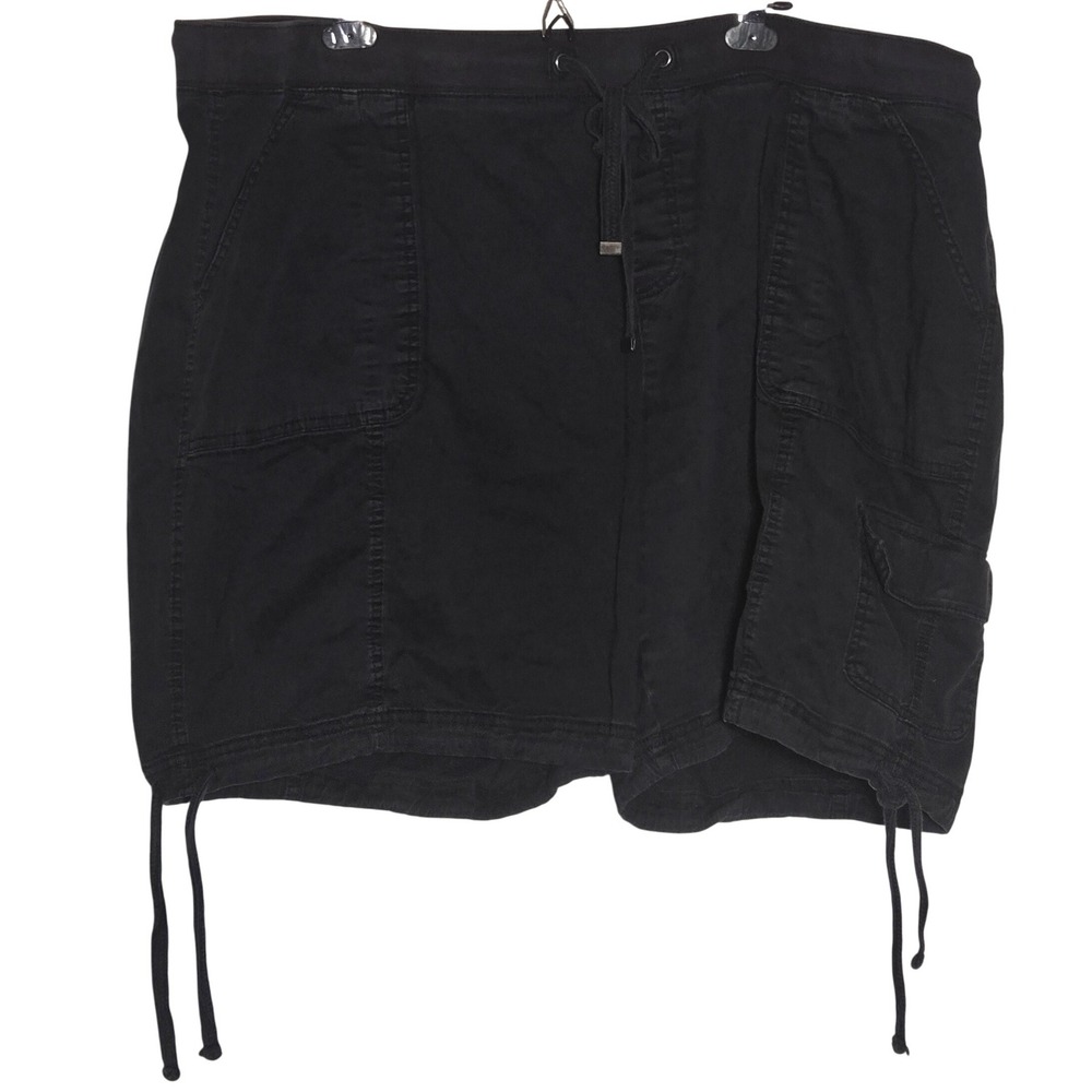 Terra & Sky Black Cargo Short Plus 3X Utility Gorp Casual Comfort Summer Neutral